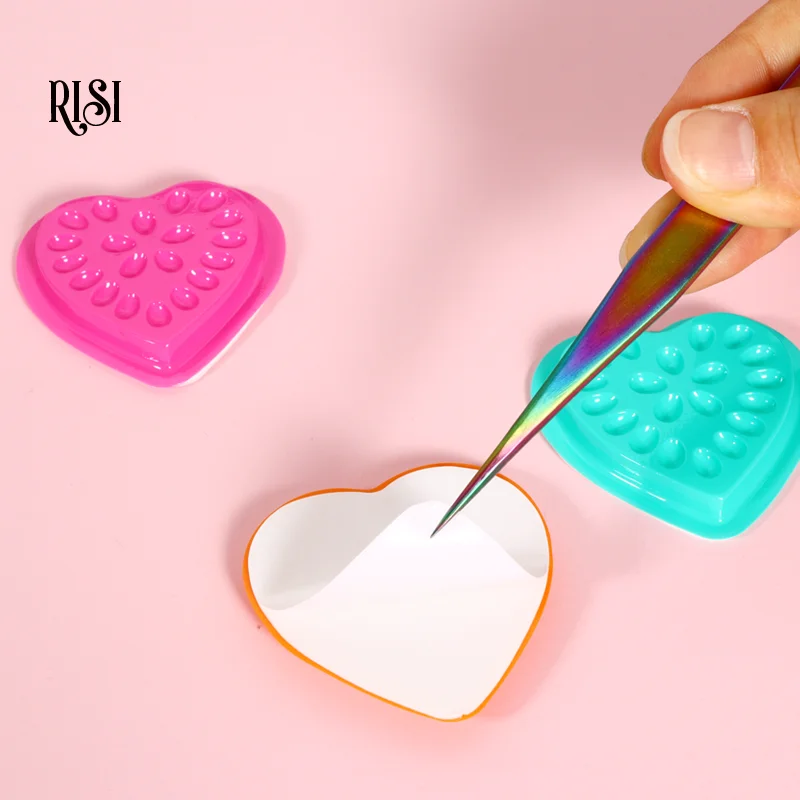 RISI 20/lot Wimpern Kleber Ständer Halter Wimpern Verlängerung Liefert Klebstoff Palette Kunststoff Auge Wimpern Kleber Halter Lash Werkzeuge