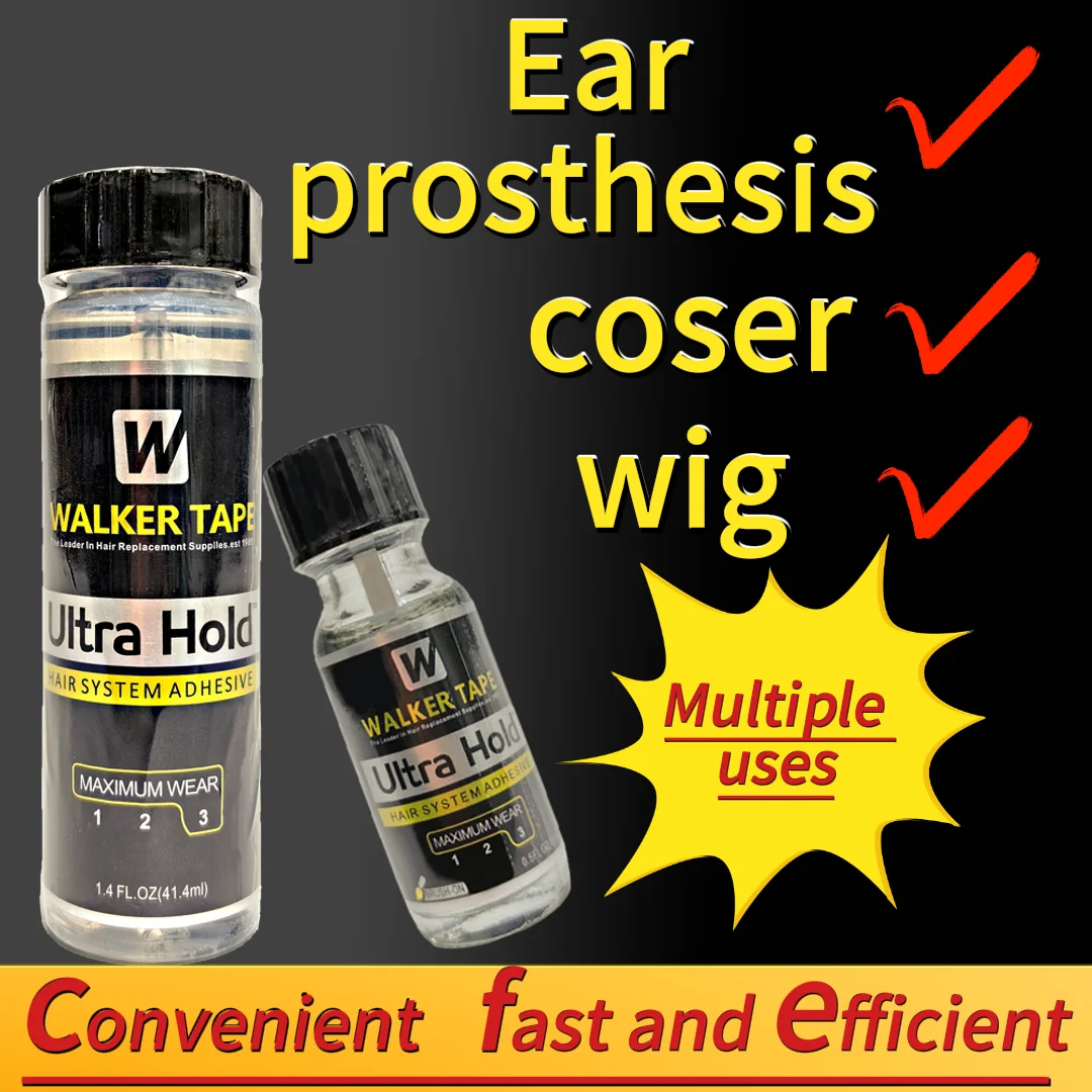 Ultra Hold Waterproof Walker Tape Lace Glue, Suitable for Cosplay Wigs, False Ears, Beards - Seamless, Durable, Fast, Warm