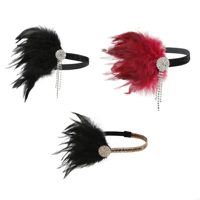 

P88B Headbands Cocktail Tea-Party Headwear for Girls Gatsby Hair Accessories