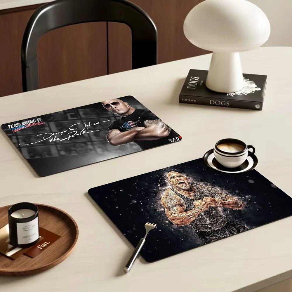 Dwayne Johnson Funny Coffee Tablewear Drain Pad Bathroom Square Absorbing Anti-slip Dry Mat Kitchen Placemat Dishes Cup Pad