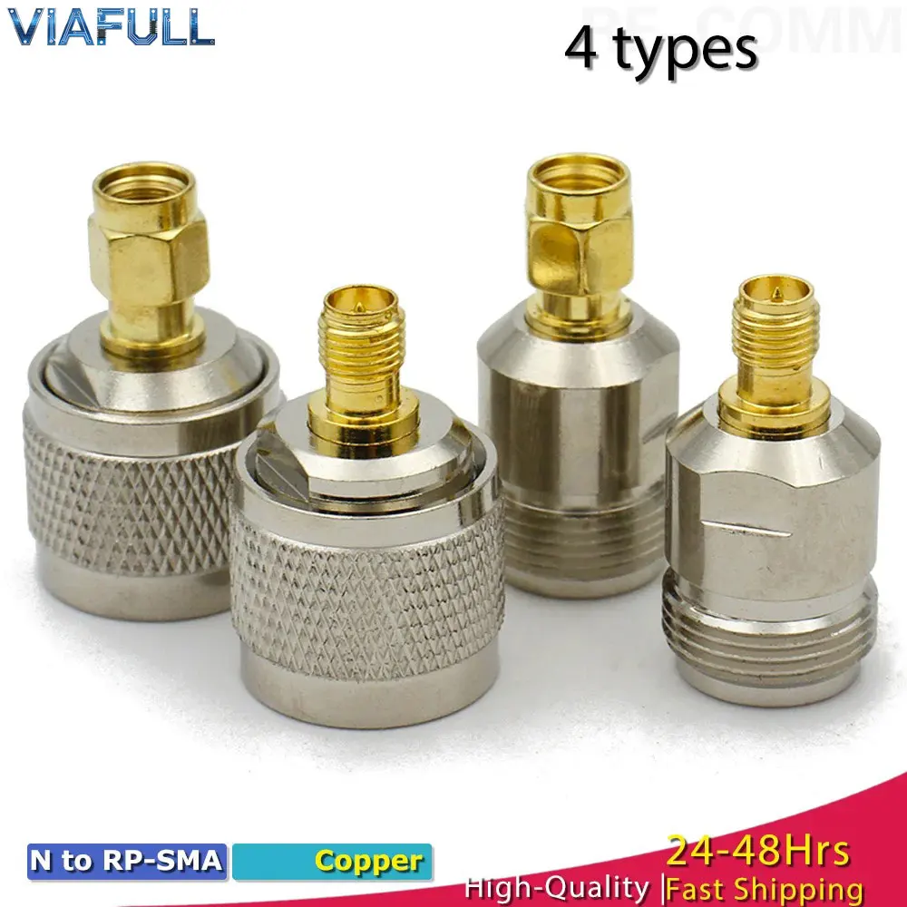 N Female to SMA Male Adapter N Jack to SMA Plug RF Connector Nickel Plated Brass Gold Plated Contact for Spectrum Analyzer WiFi