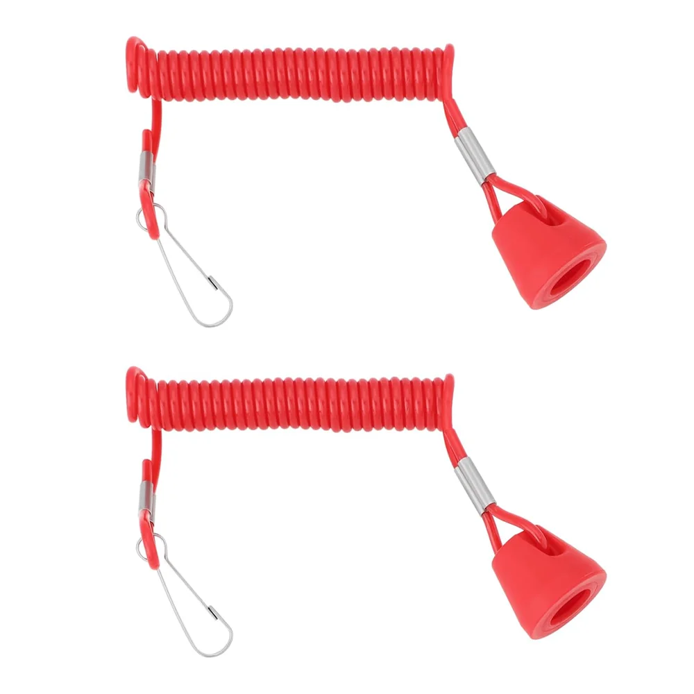 2PCS Tethered Emergency Stop Switch Pull-Cord Circuit Breaker Compatible with ATV/Motorcycle/Boat Extendable Safety Tether Cord