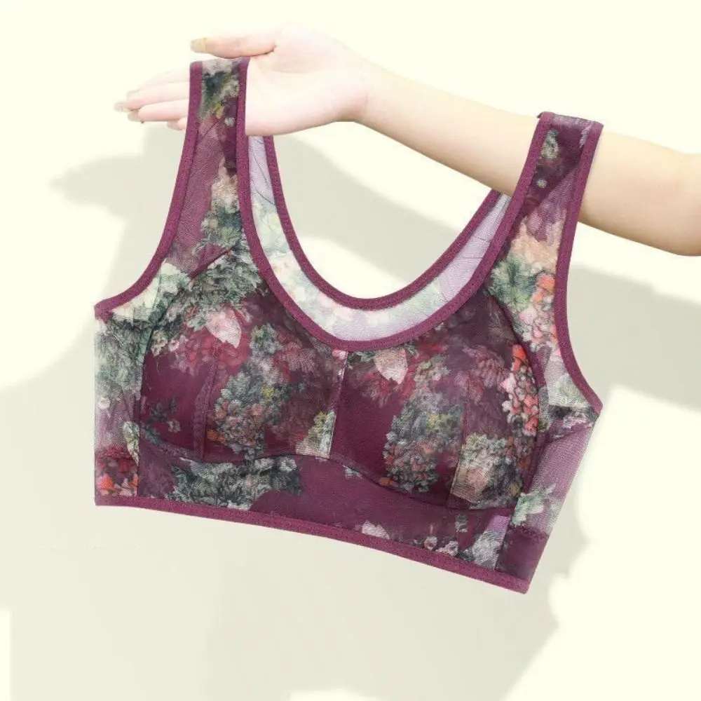 جمع حمالات الصدر حجم كبير الدانتيل الملابس الداخلية النسائية M-3XL مريحة الصيف الصدرية النايلون بدون أزرار تانك الأعلى الصدرية كبار السن