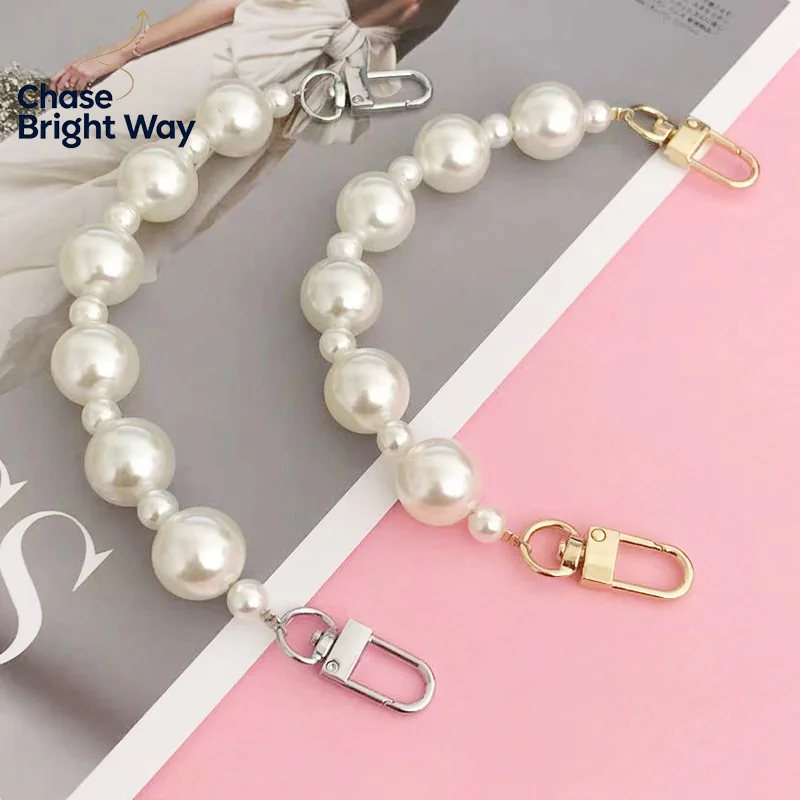 Fashion Imitation Pearl Bag Decoration Luggage Accessories Chain Women Handbag Shoulder Bag Strap Chain Decorative Pearl Chain