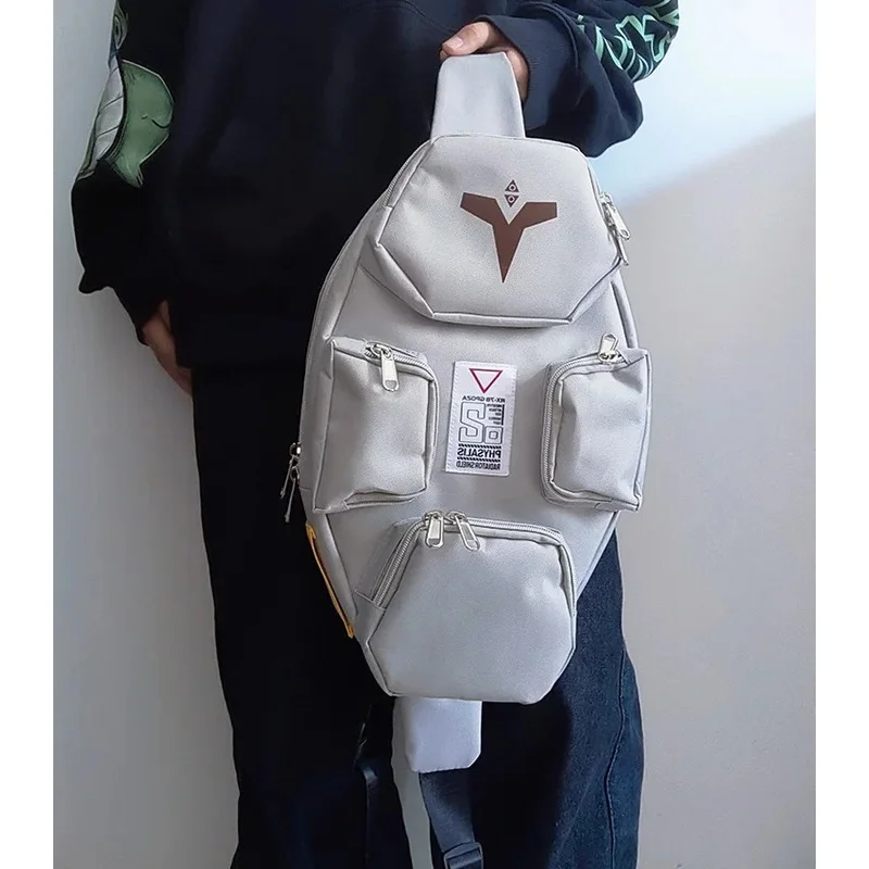 25COS原宿機動戦士コスプレガンダム GP-02A シールドバッググレーワンショルダーバッグユニセックスチェストメッセンジャーバッグ