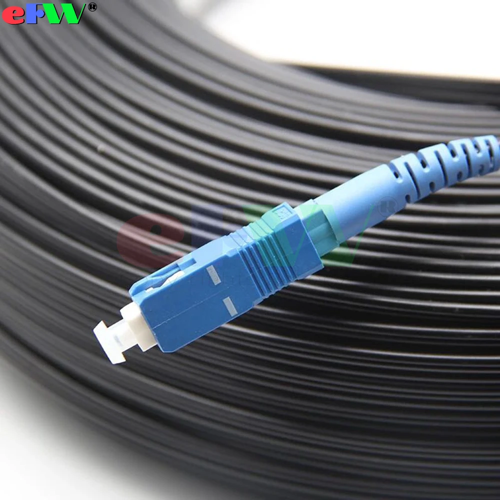 50M 80M Drop Cable SC UPC Simplex FTTH Drop Patch Cable Singlemode Fiber Optic Patch Cord FTTH Fiber Optic Jumper Outdoor Cable