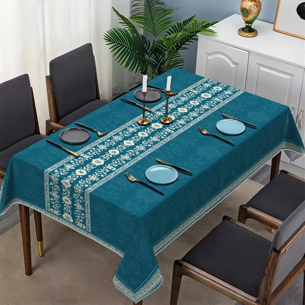 1 PC Printed Tablecloth - Table and Coffee Table Specialized Tea Tablecloth - Fabric Tablecloth with Flowersxzj