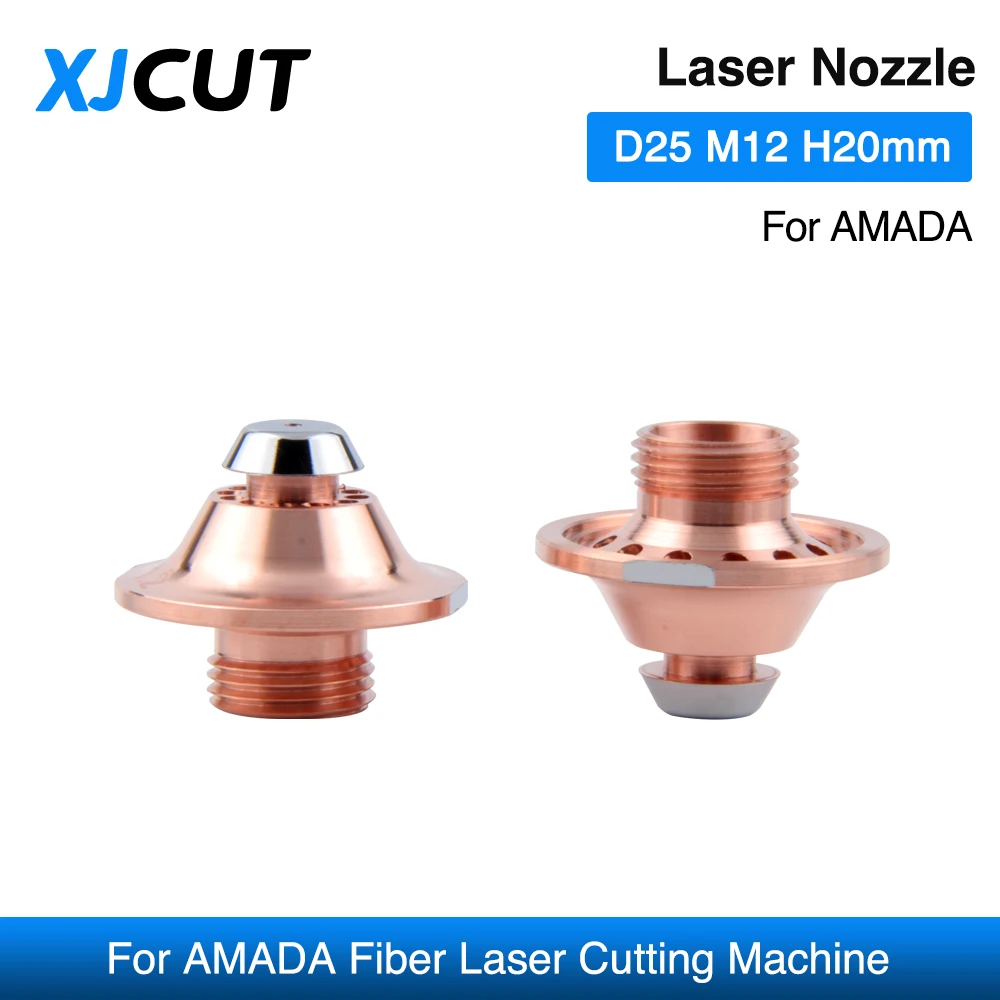 

XJCUT 10Pcs/Lot AMADA Laser Cutting Nozzle D25 M12 H20 For Carbon Steel Cutting Single Double Chrome Plated Layer 0-1.5KW