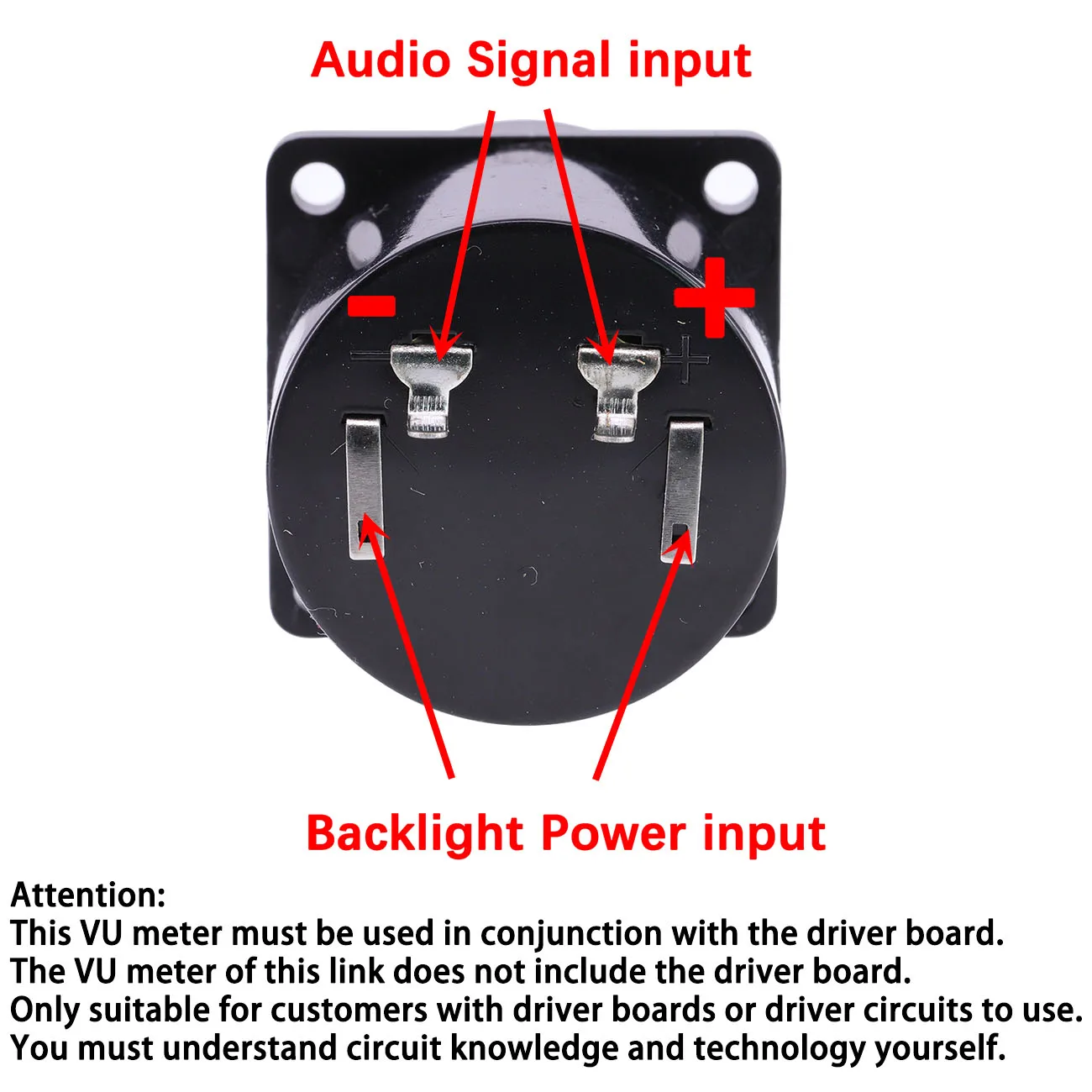 1PC VU Meter Audio Level Indicator 34mm Panel VU Meter 500VU With LED Warm Backlight 500uA Recording & Audio Level Amplifier