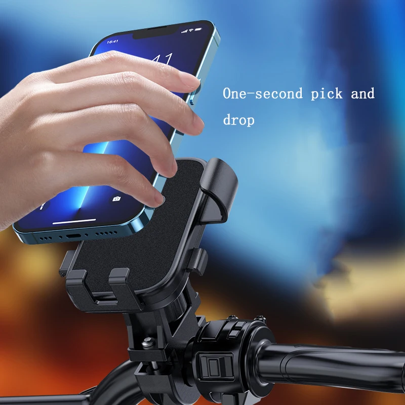 Bike Phone Holder Motorcycle Handlebar Mobilephone Support Plastic Alloy 360 Rotation MTB Road Bicycle Mount Accessories