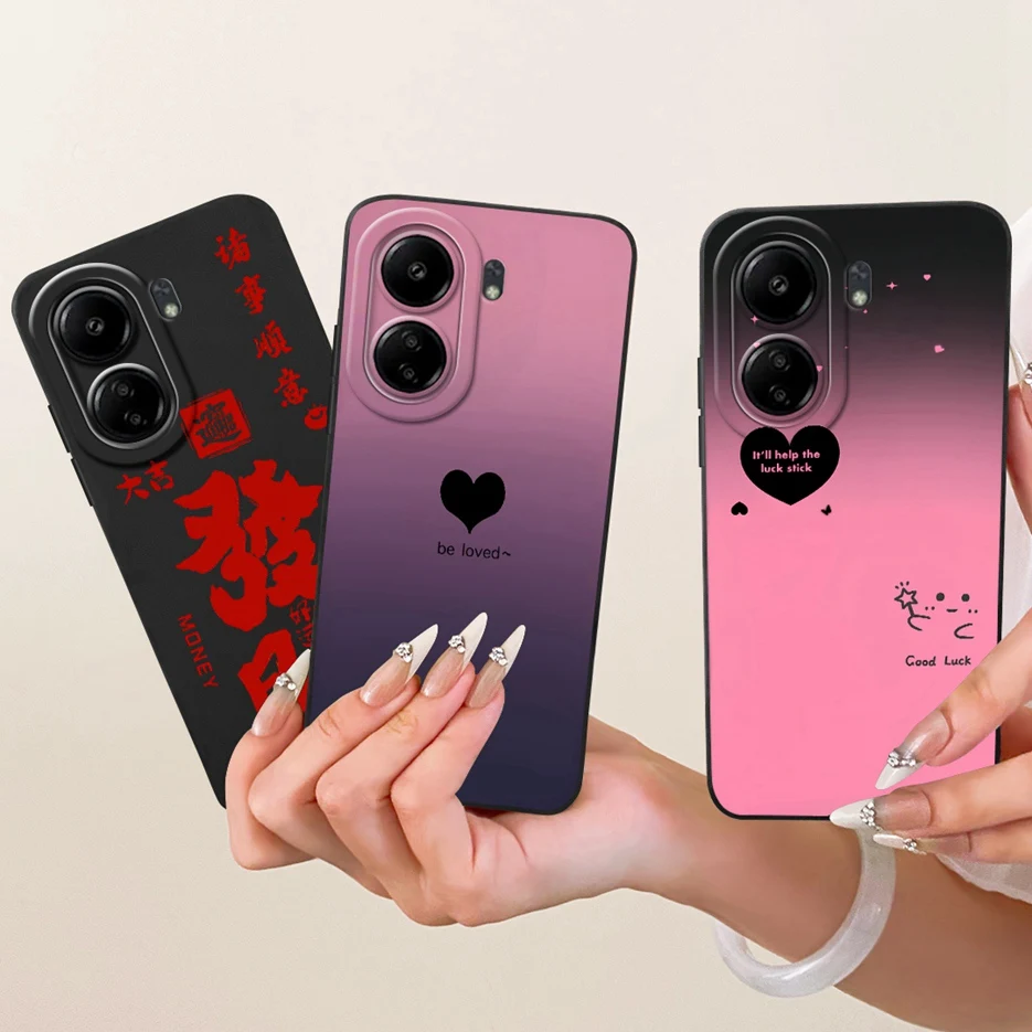 For Xiaomi Redmi 13C 4G Case Poco C65 Cute Cat Candy Painted Cover Soft TPU Phone Case For Xiaomi Poco C65 C 65 Redmi13C 4G Bags
