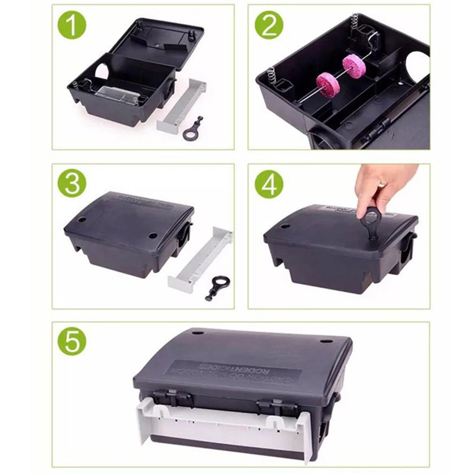 Professional Home  Mouse Rodent Bait Block Trap Station Box Case with Key  Mouse Rodent Durable Practical Mouse Trap