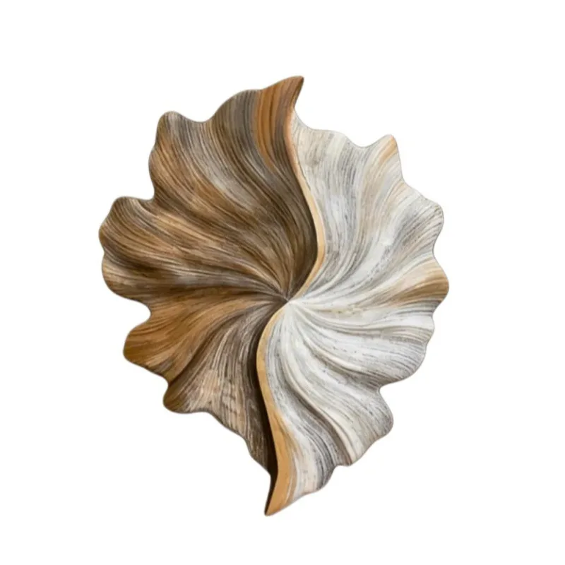 Solid wood wall decoration living room corner wall decoration natural wind light luxury home pendant
