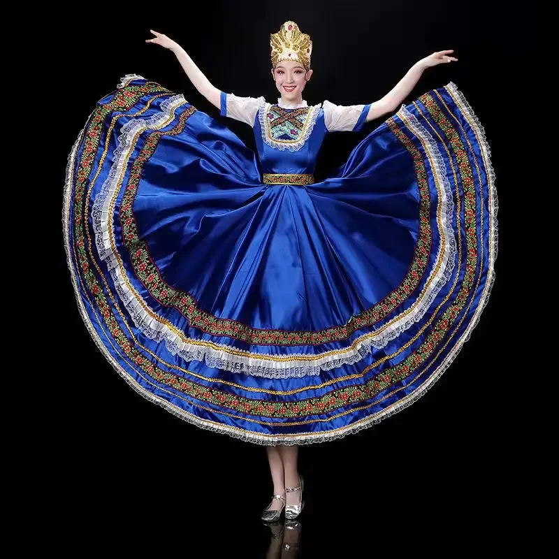 Vestido de traje de baile ruso tradicional, vestidos de escenario de princesa europea, ropa de rendimiento de escenario de Mongolia, elegante y clásico