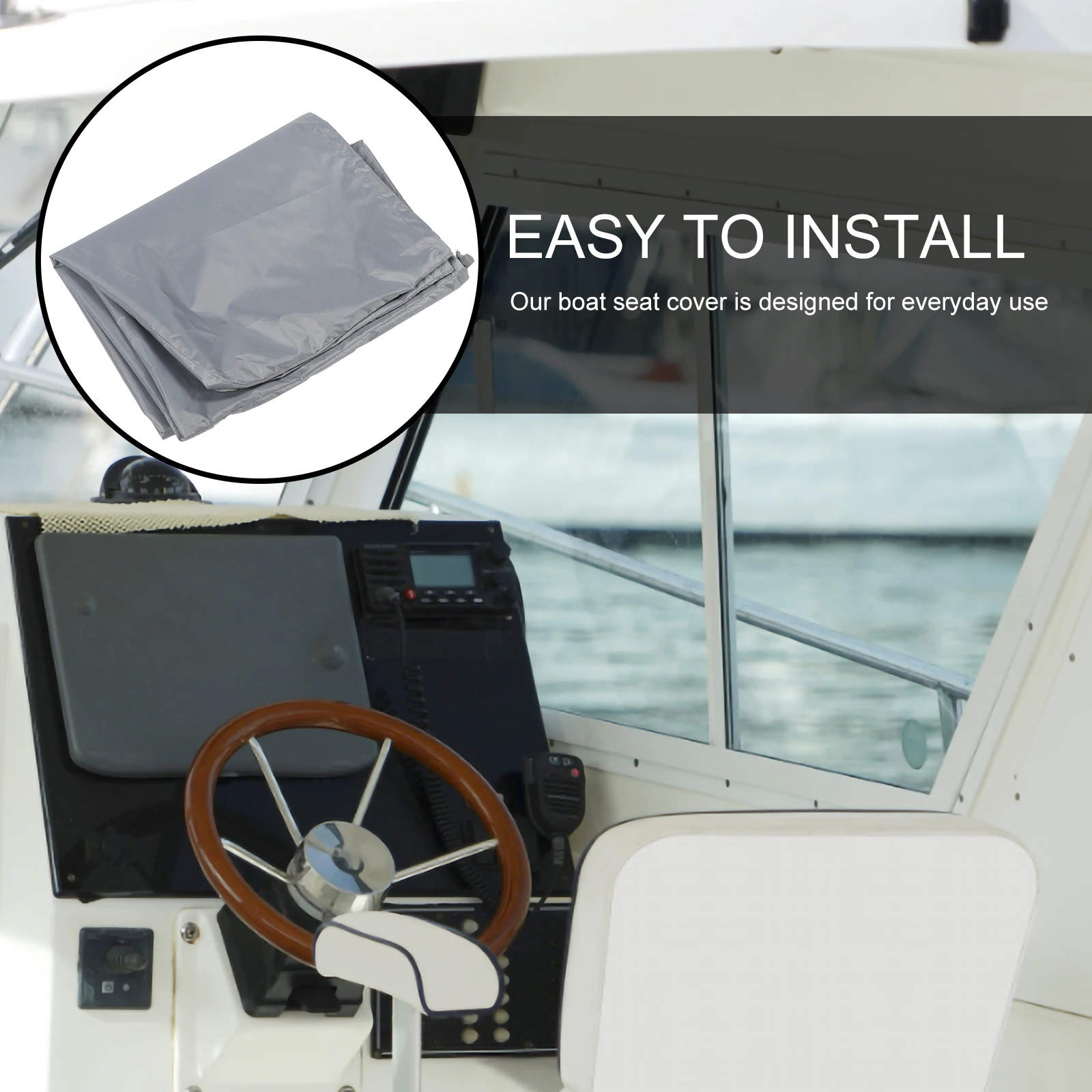 

Boat Seat Covers Waterproof Universal Major Lightweight Grey 210d Silver Coated Oxford Cloth Protector