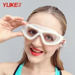 Lunettes de natation professionnelles en silicone souple étanche, lunettes de natation, lunettes anti-buée UV, hommes et femmes, lunettes pour adultes