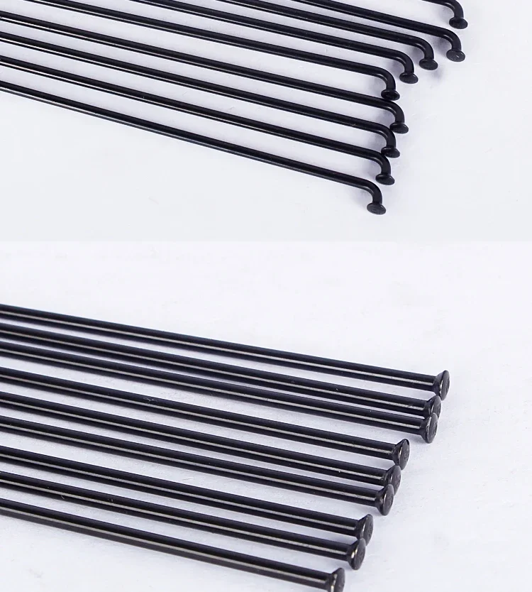 DT Swiss Champion J-Bend / Straight Pull Head 2.0 Fahrradspeichen Schwarz MTB Rennrad Speichen mit Kupferkappe 32 Stück – Detail 6