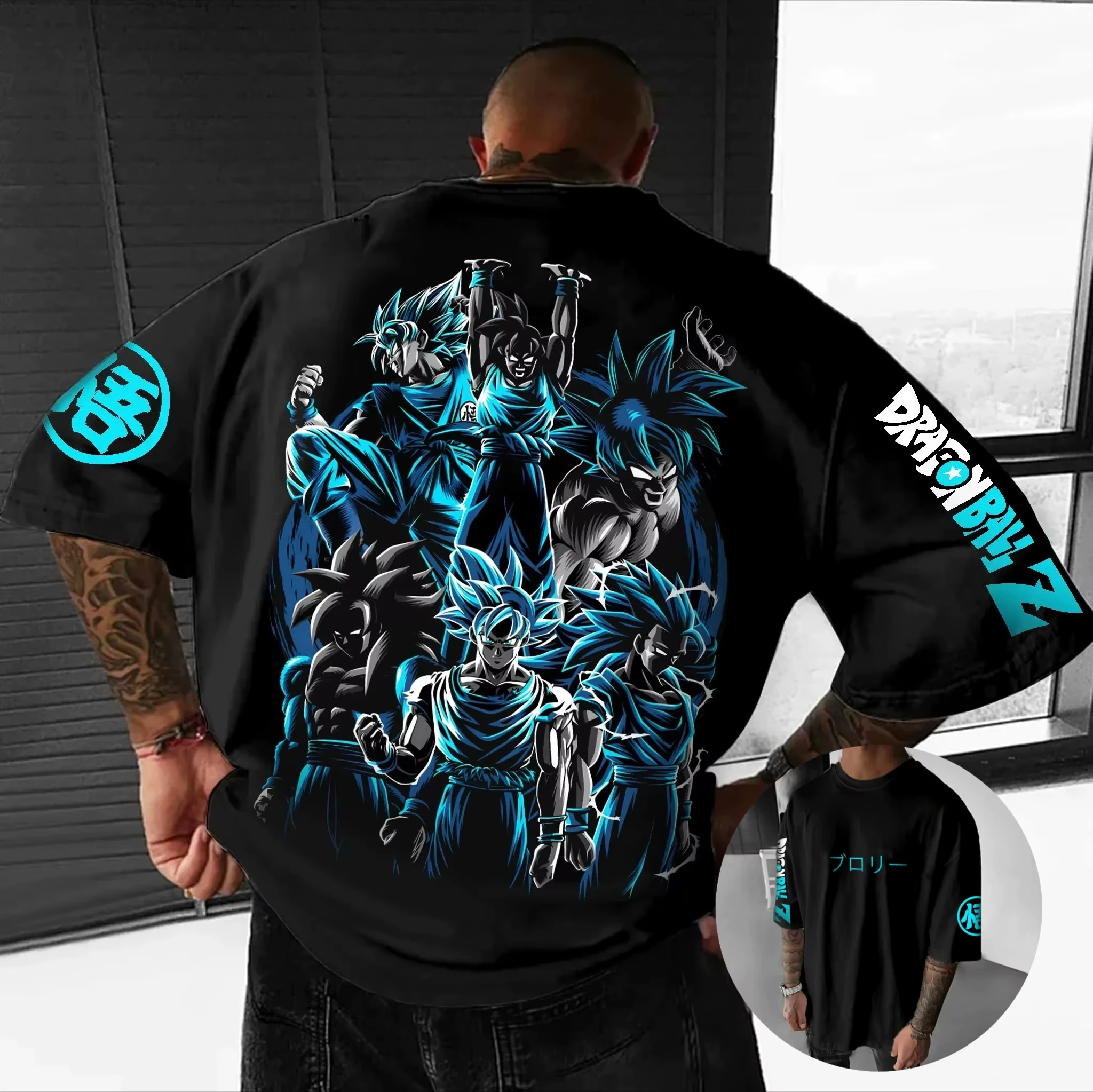 2025 camiseta de verano Anime Dragon Ball Fitness Harajuku hombres gráfico de gran tamaño Vintage calle mujeres Casual camiseta suelta mangas cortas