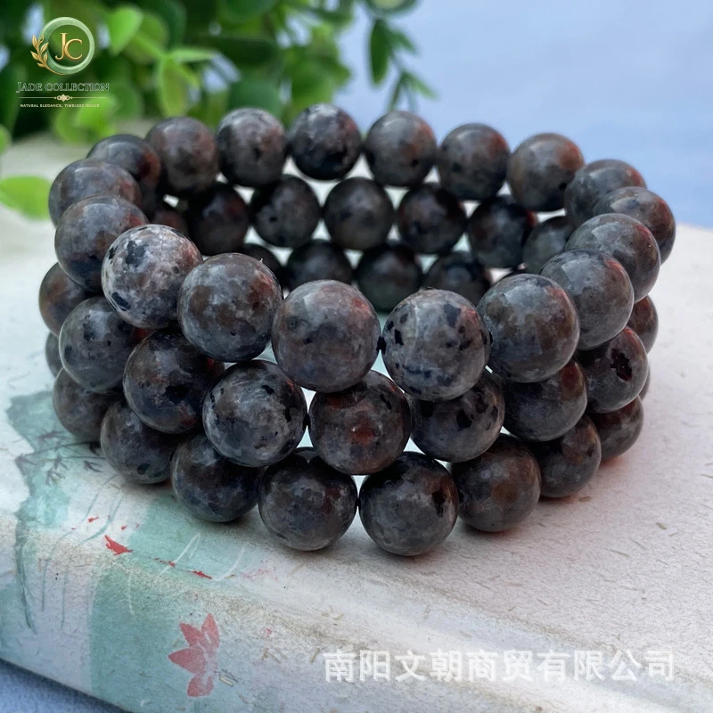 Flame stone bracelet for men and women, round bead single-loop bracelet, tourist attraction souvenir, business gift, live stream