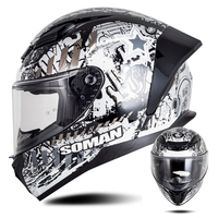 DOT Approved SOMAN Full Face Helmet Men Motorcycle Helmets ABS Shell Full Motocross Riding Helmet Cascos Para Motos Unisex