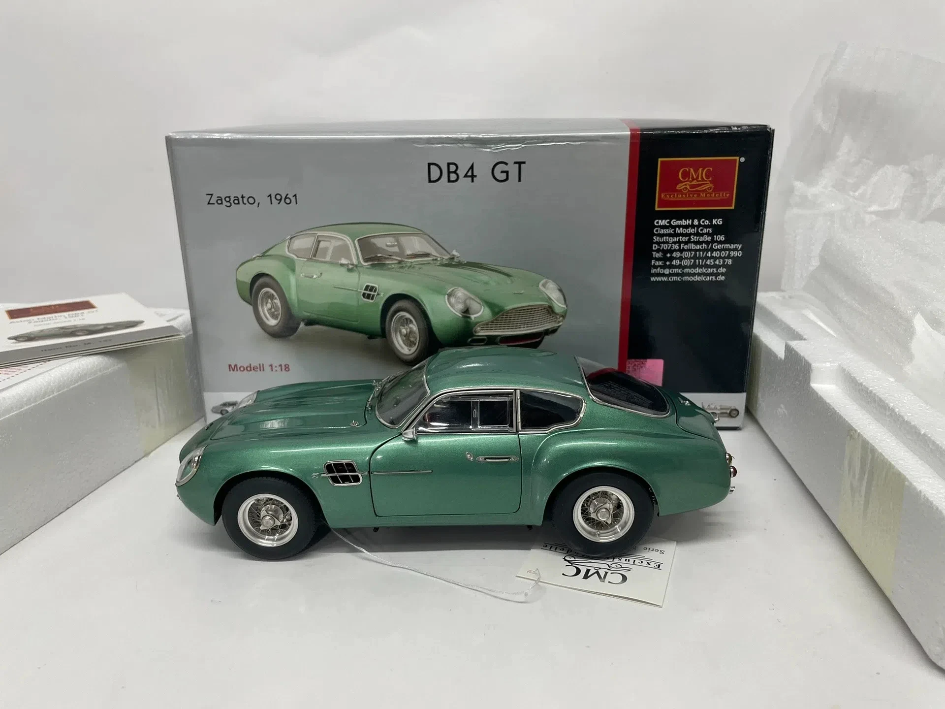 CMC 1:18 أستون DB4 GT Zagato 1961 محاكاة طبعة محدودة جميع المفتوحة سبيكة معدنية ثابتة سيارة لعبة مجسمة هدية