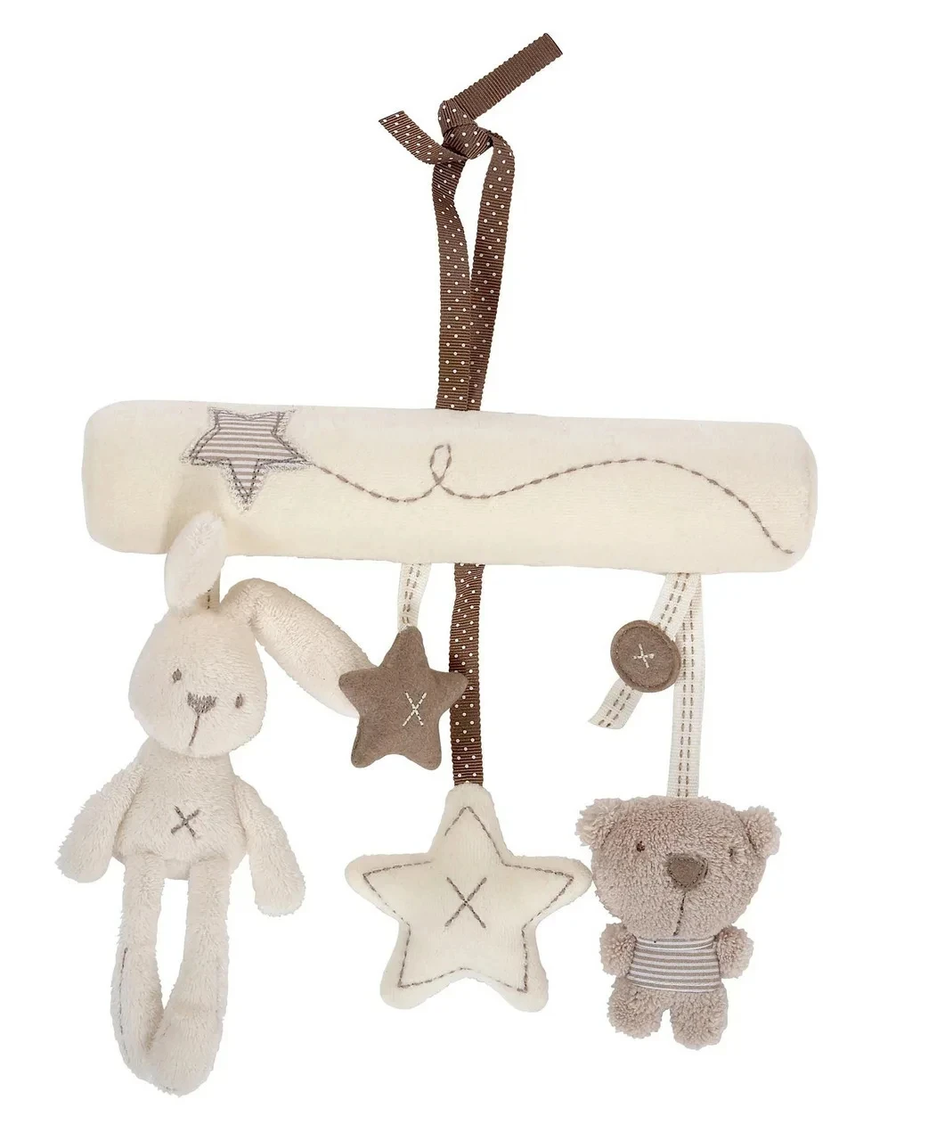 Baby Crib Rattles Plush Toys Soft Rabbit Rattles Pram Toys Hanging Rattle For Stroller Newborn Bed Pendant Bell Toy 0 12 Months