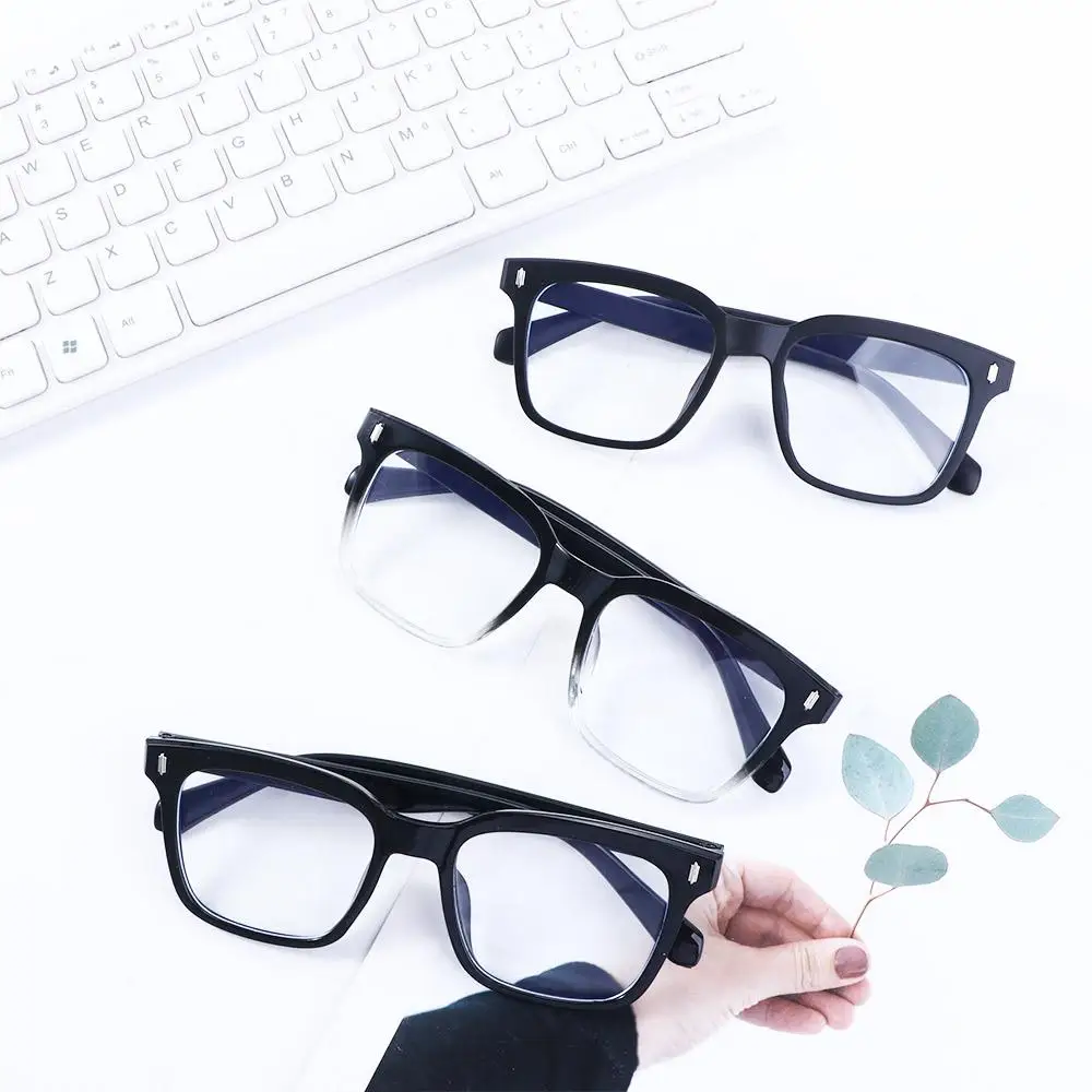 Leopard Print Clear Lens Glasses Gradient Black Korean Computer Eyewear Black Frame Eyeglasses Fake Glasses Women Eyeglasses