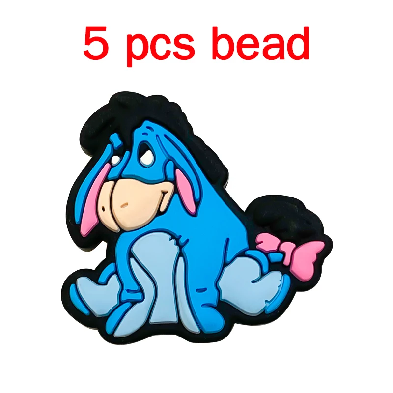 5 Stück Silikon-Schnullerketten mit Cartoon-Perlen für Babys, DIY-Pflege, Nippelketten-Ornamente, Zubehörteile