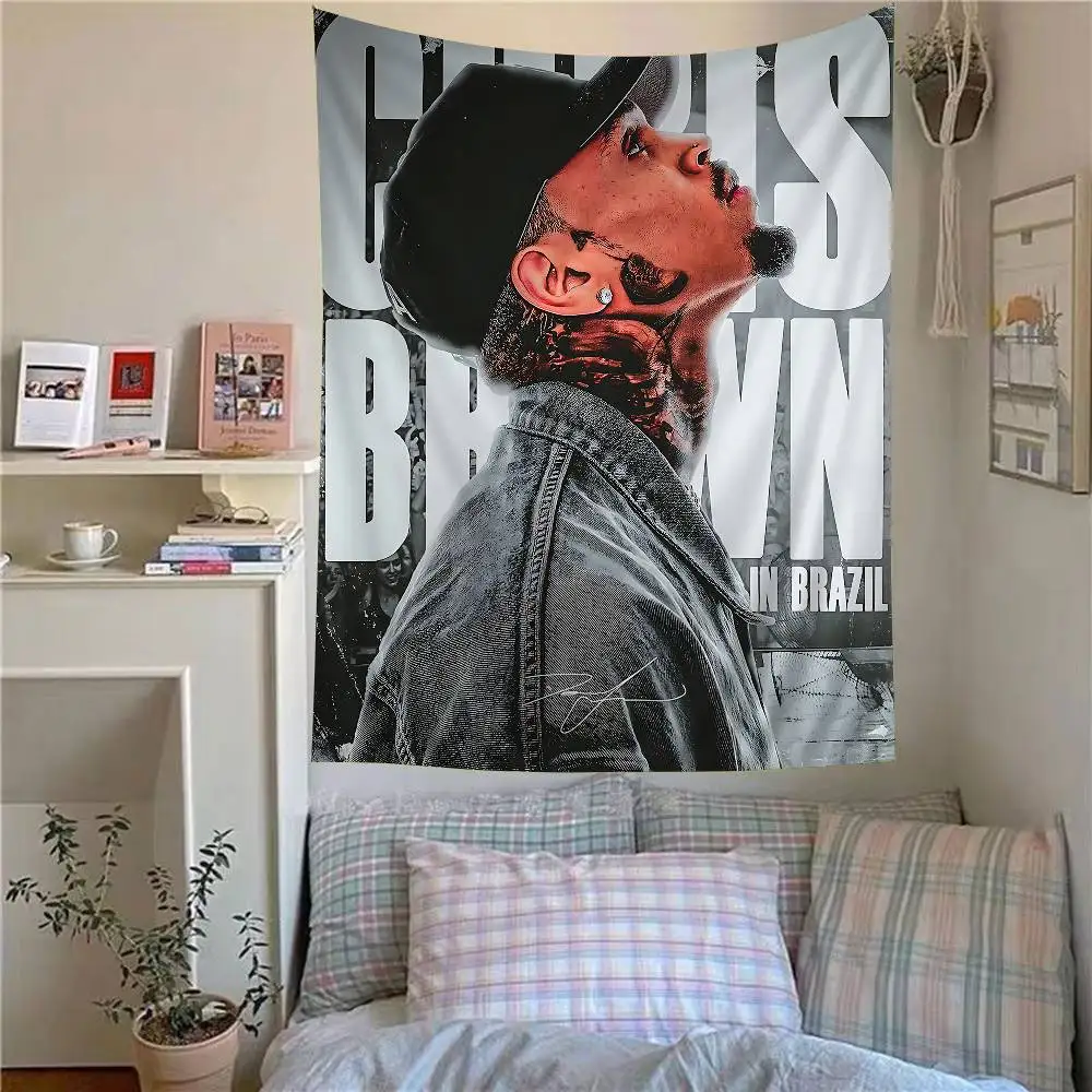 C-Chris B-Brown Anime Tapestry Hippie Flower Wall Carpets Dorm Decor Cheap Hippie Wall Hanging
