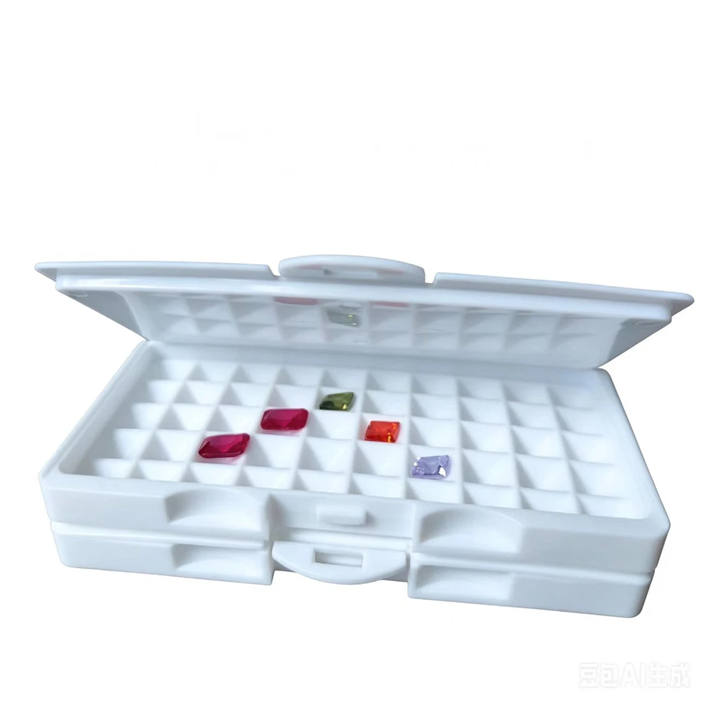 3-10mm Gemstone Storage Box 50/100 Grids Loose Diamond Collection Case Stone Packaging Box White Gems Jewelry Organizer Box Tray