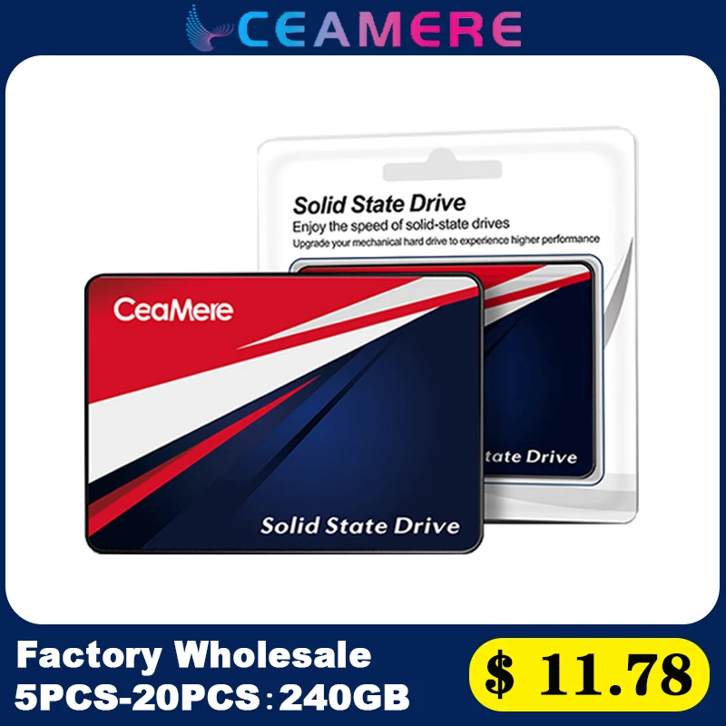 CeaMere Sata III Ssd 5-20PCS 120GB  2.5 Solid State Drive 128GB 256GB 480GB Used for notebook computers and desktop computers