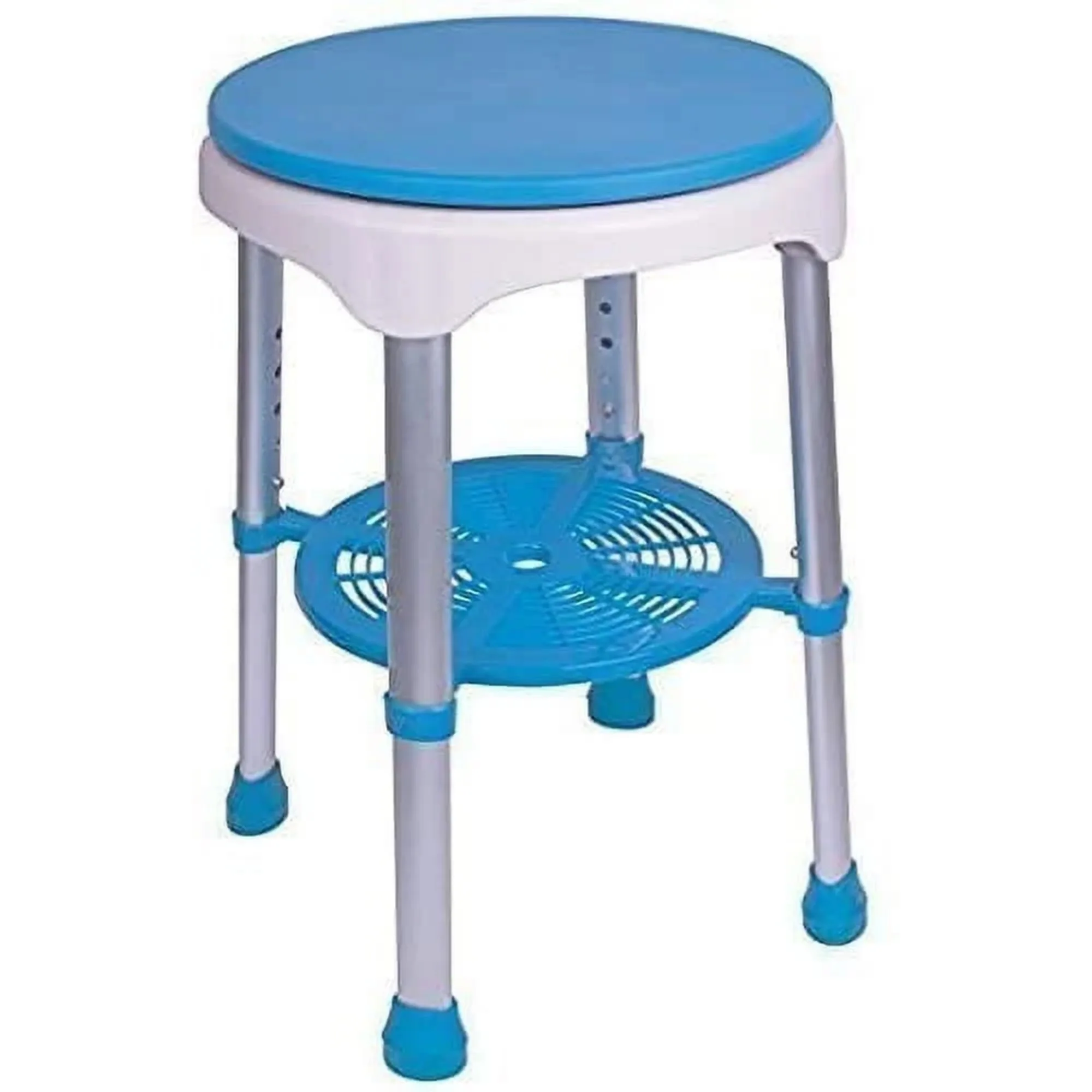 

Easy Swivel Shower Stool with 360 Degree Padded Rotating Seat, Adjustable Round Stool Bath Bench, 350 lbs Capacity