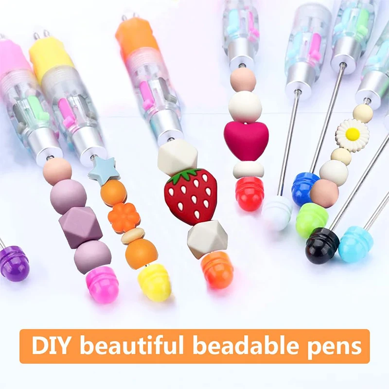 ปากกาลูกปัดพลาสติกปากกาบอลพอยท์น่ารักชุดทำปากกาแบบทำมือสำหรับนักเรียนโรงเรียนสำนักงาน52ชิ้น