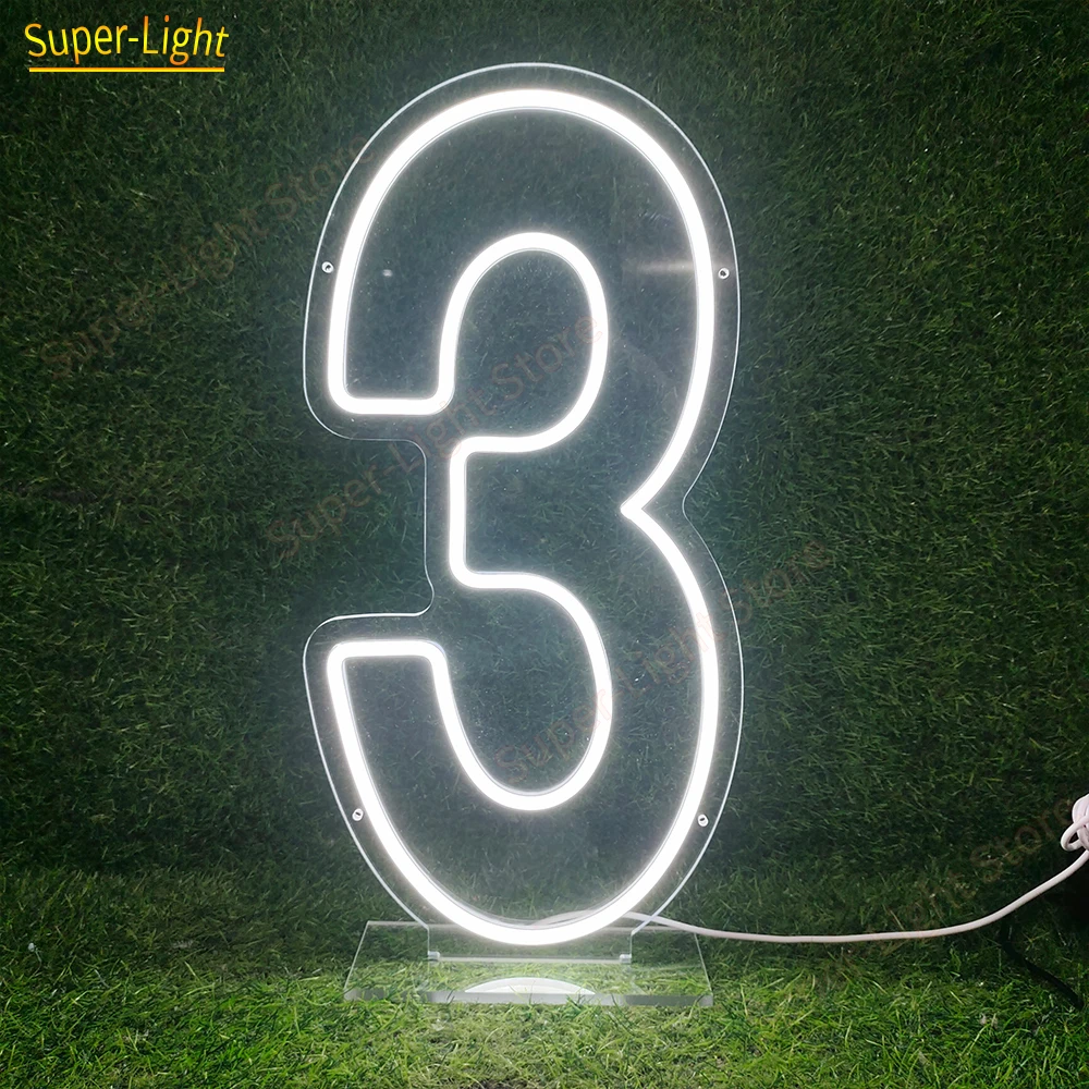 

Big 90cm High LED Number Neon Sign Birthday Decor Light Up Signs for Party Decoration Numbers 1 Lamp Kids Birthday Gift