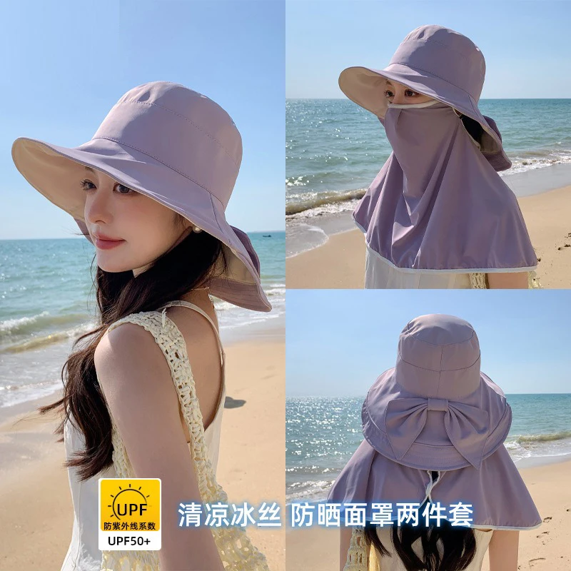 

All-round Sun Protection Hat Summer Women Breathable Face Covering Mask Neck Guard Integrated Sun Hat Outdoor Riding Working Hat