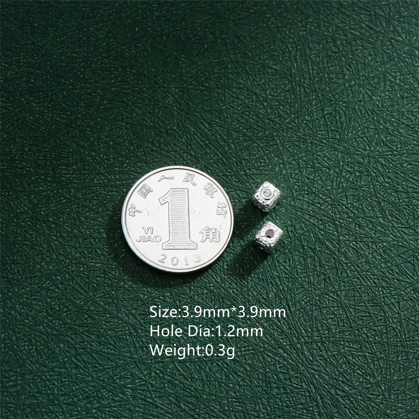 100% Real Sterling 925 Silver Through-hole Septal Zircon Cube Bead Diy Material Accessory For Bracelet Necklace