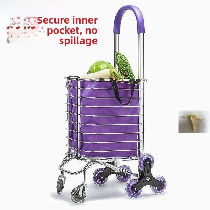 stainless-steel-shopping-cart-inner-bag-with-cover-detachable-waterproof-small-trolley-for-grocery-shopping-portable-househol