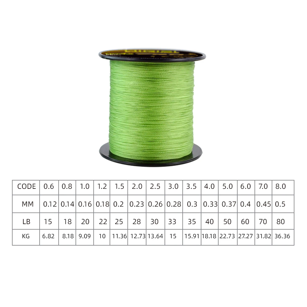 Hirisi Carp Fishing Line 4 Strands 300M Braided PE Line 15-70LB Multifilament Fishing Line Smooth