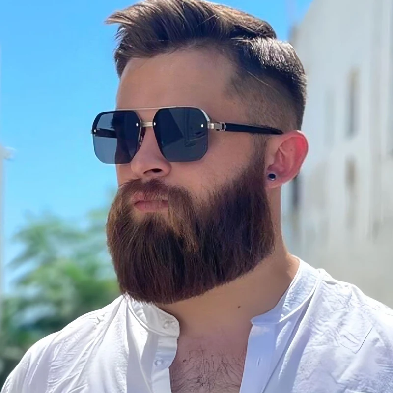 Mode Halb rahmen Sonnenbrille Männer Frauen klassische Big Business Sonnenbrille männlich trend ige Fahr schirme – Detail 1