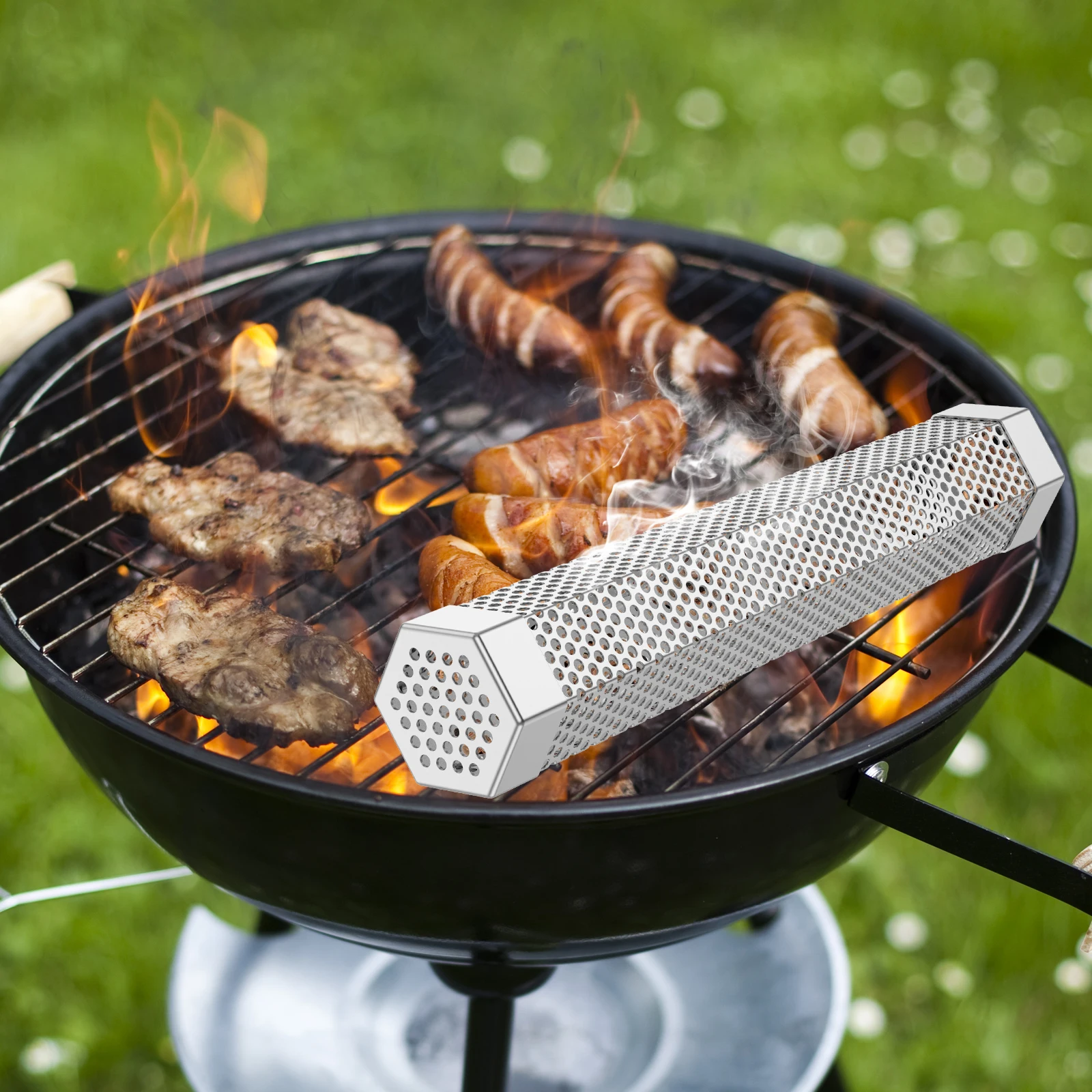 

2 Pcs Pellet Smoker Tube Stainless Steel Hexagon Smoker Tube Efficient Smoking Tube Heat Resistant Grill Smoker Tube for Hot