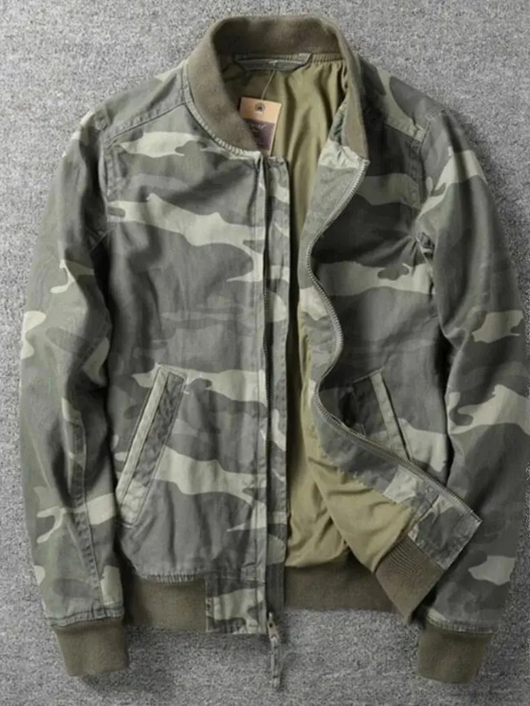 

Мужская уличная камуфляжная рабочая куртка, повседневная куртка для отдыха на молнии, длинная ветрозащитная молодежная мода, осенний сезон, стандартная посадка