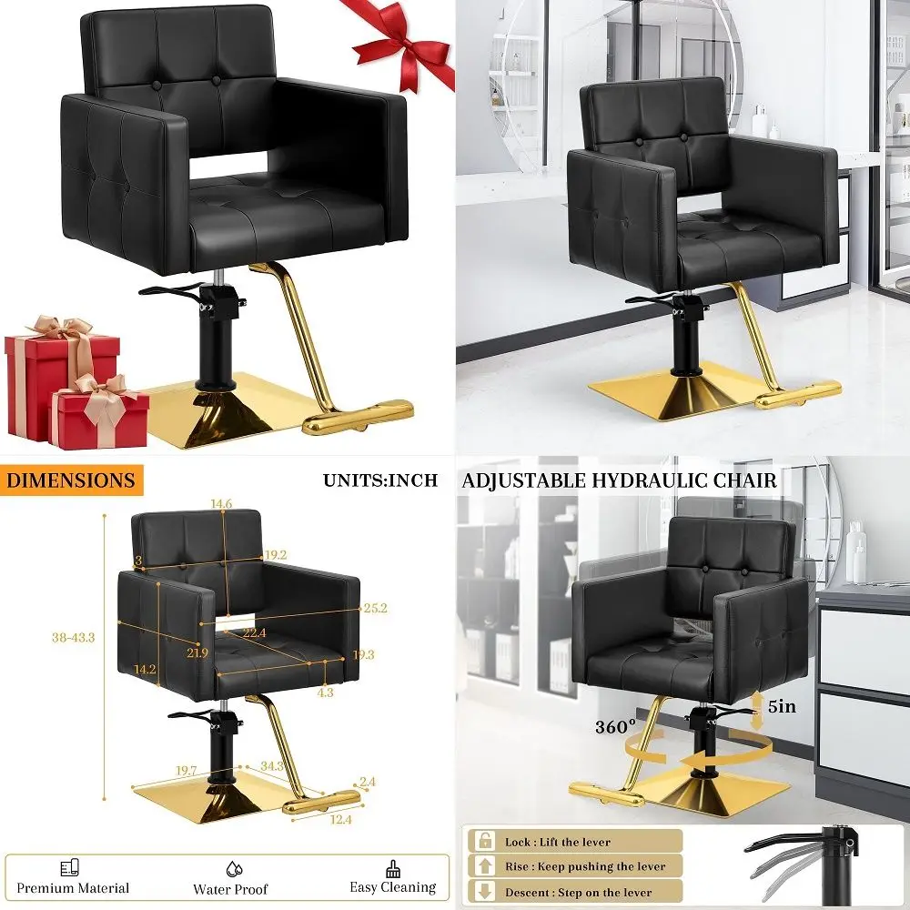 

Hair Salon Chair for Hair Stylist Hydraulic Barber Chair Wide Seat Beauty Salon Styling Stylist Chair for Home Spa Cosmetology