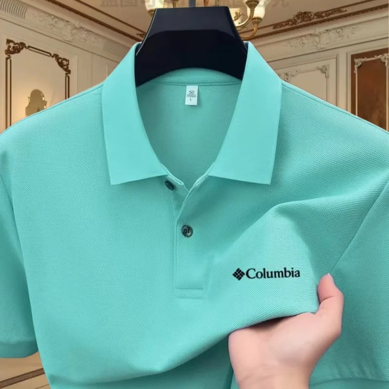 

2026 high‑end brand luxury fashion summer 100% pure cotton men's short sleeve polo shirt logo embroidered golf casual topT‑shirt