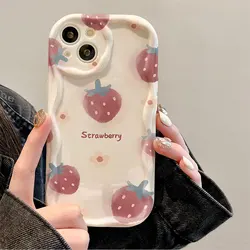 Strawberry Phone Case For iPhone 14 Pro Max 15 11 12 13 Mini XR 6s 6 8 7 Plus X XS SE 2020 2022 Soft Silicone Cover