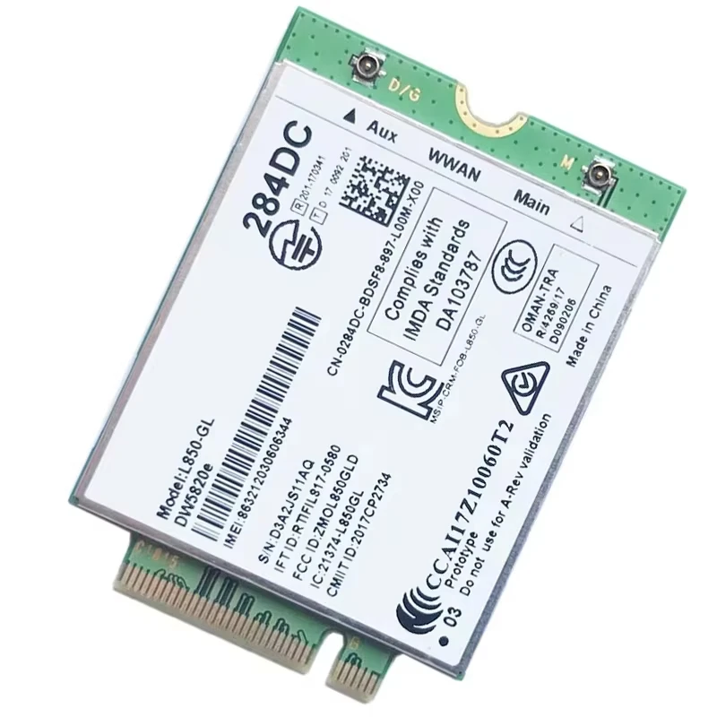 Módulo WWAN L850-GL DW5820E LTE Cat9 M.2 XMM7360 para Latitude 3400 3420 3430 3500 3520 3530 5300 5320 Precision 3560 3561 3570