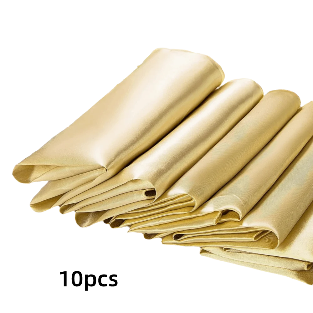 10pcs New 30x30cm Silky Satin Napkin Square Smooth Dinner Napkins Solid color Table Napkins Birthday Party Decor