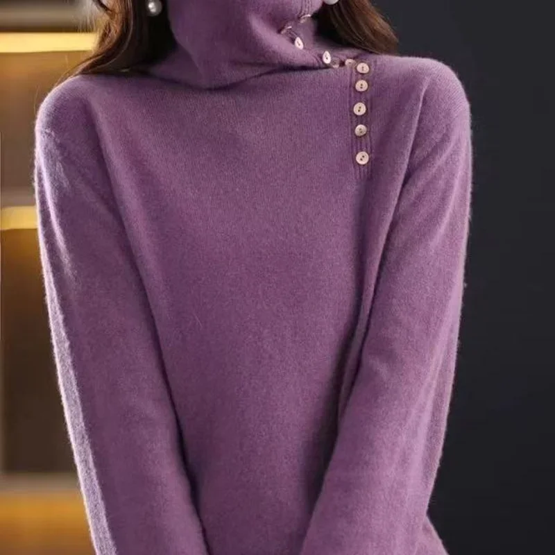 

Женский свободный вязаный базовый слой с манжетами, стильное осенне-зимнее новое поступление