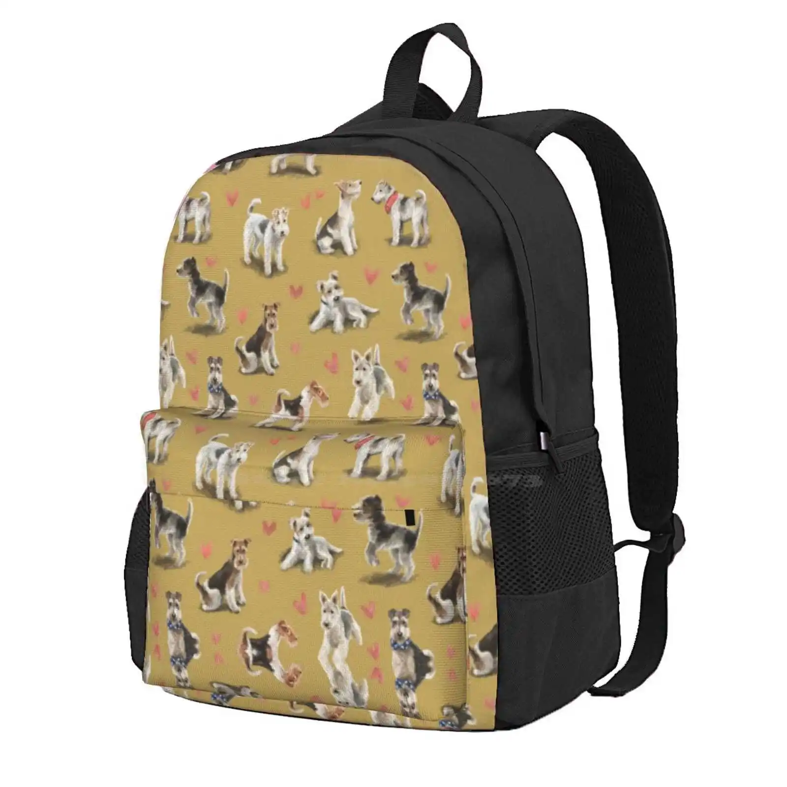 The Fox Terrier Hot Sale Schoolbag Backpack Fashion Bags Fox Terrier Wft Dog Pattern Jack Russell Smooth Akc