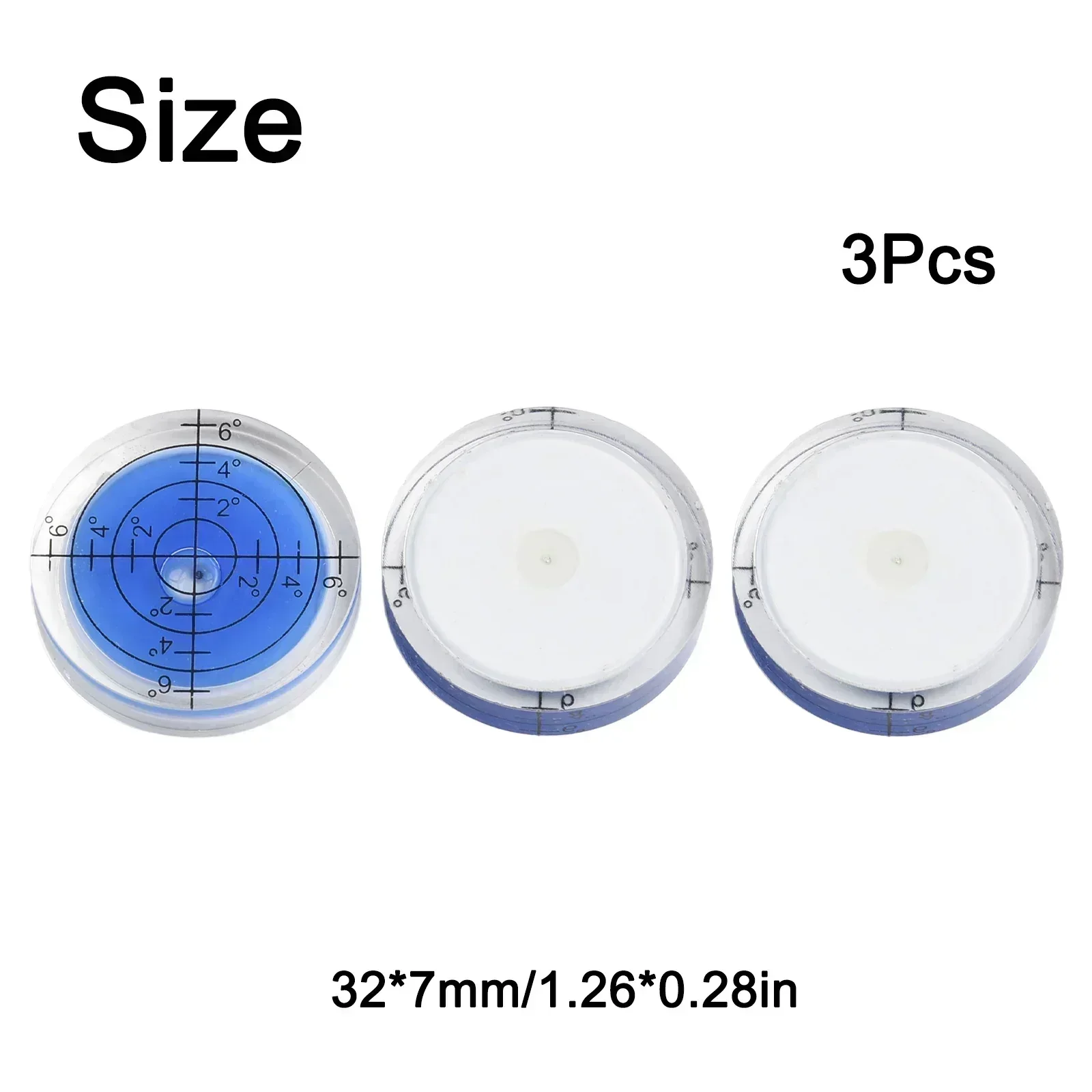 3pcs Precision Bubble Level Degree Mark Round Circular Horizontal Ruler Bubble Level Measuring Tools
