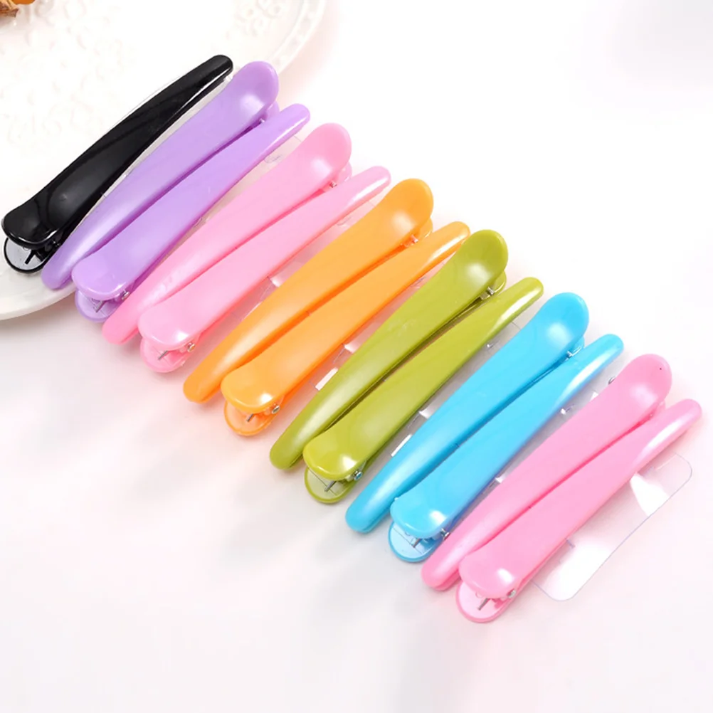 

12pcs 8Cm Candy Color Translucent Duckbill Clips Strong Hold Non Slip Grip For Women Daily Wear Party Wedding Hairpin